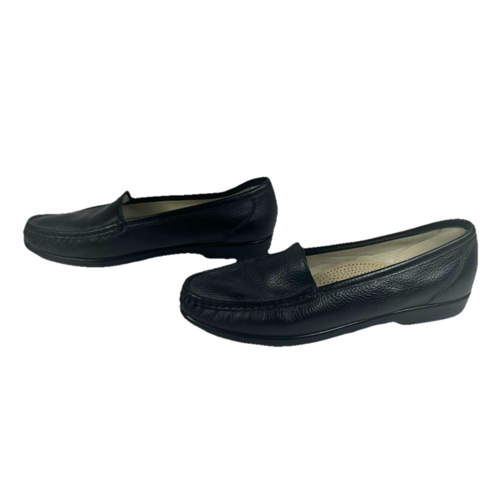 SAS Simplify Everyday Loafer Black Leather Loafers 10 M Comfort Slip On USA